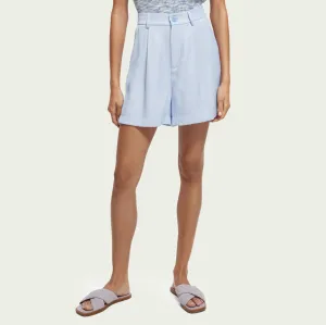 High-Rise Tailored Shorts (Sky Blue)