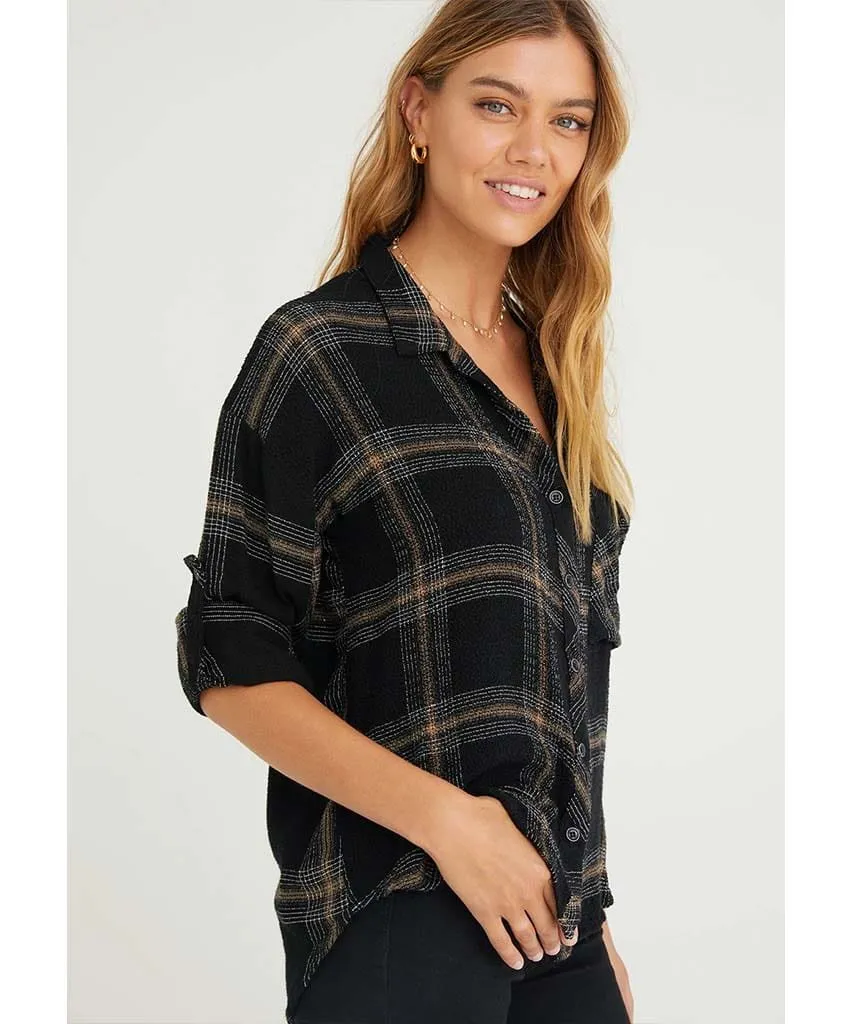 Honey Plaid Long Sleeve Flannel