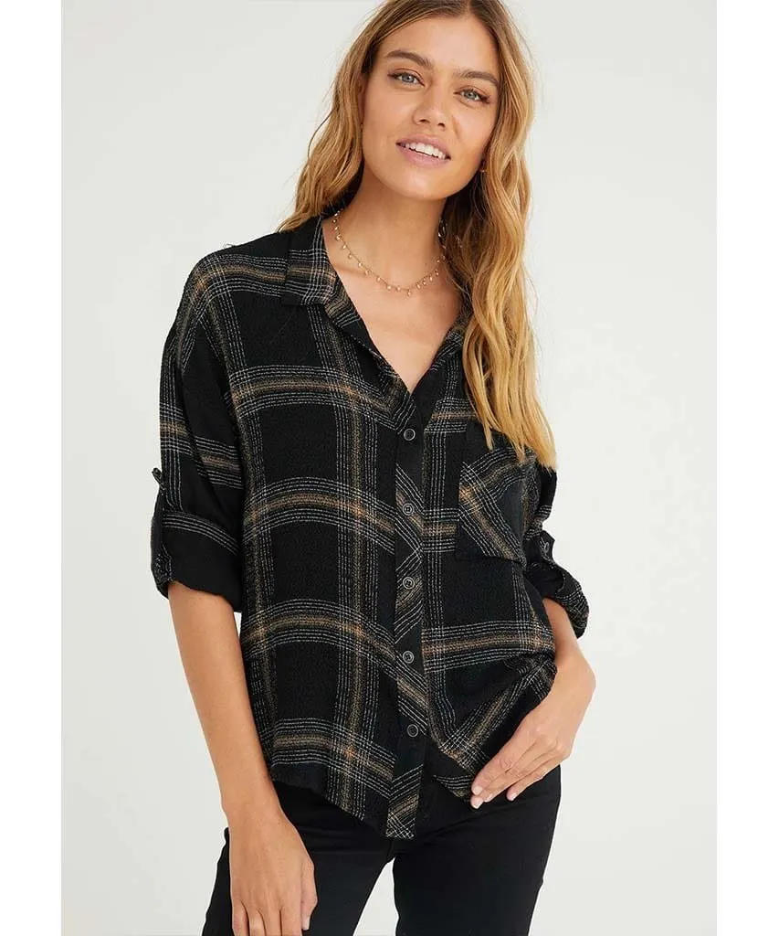 Honey Plaid Long Sleeve Flannel
