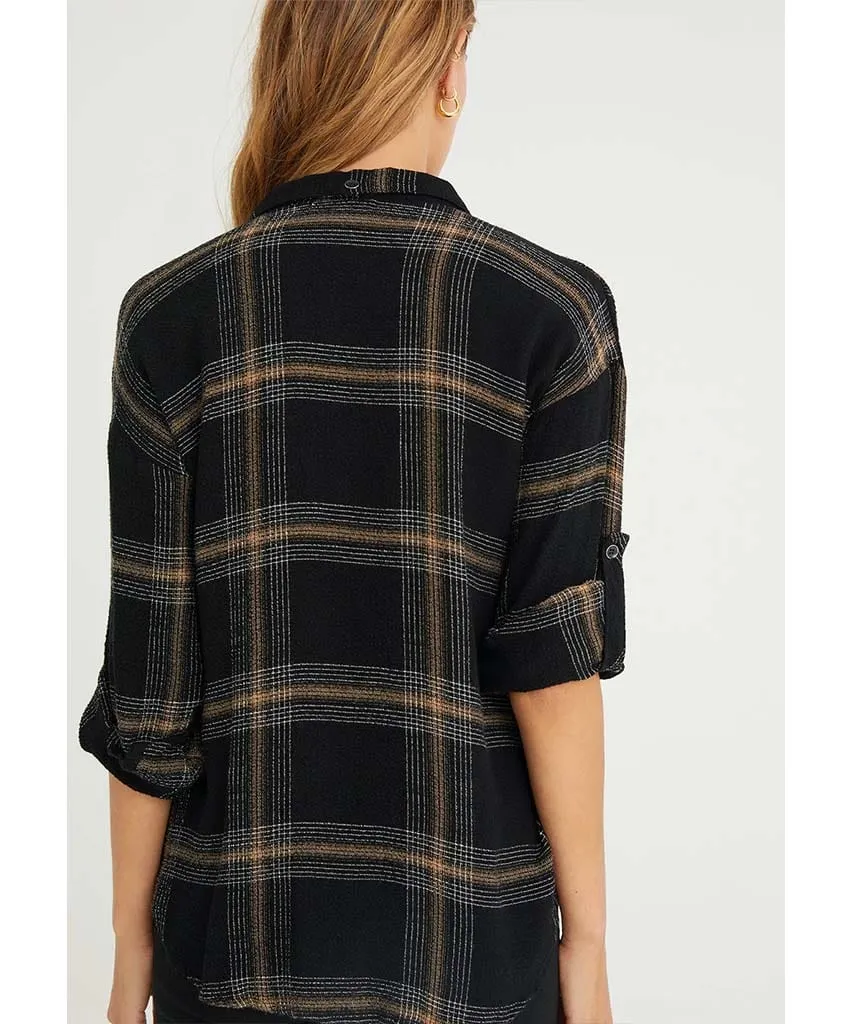 Honey Plaid Long Sleeve Flannel