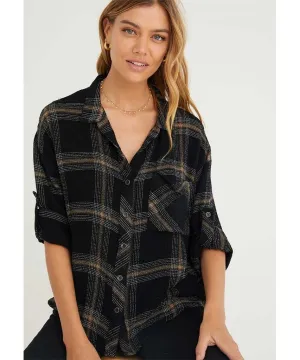 Honey Plaid Long Sleeve Flannel