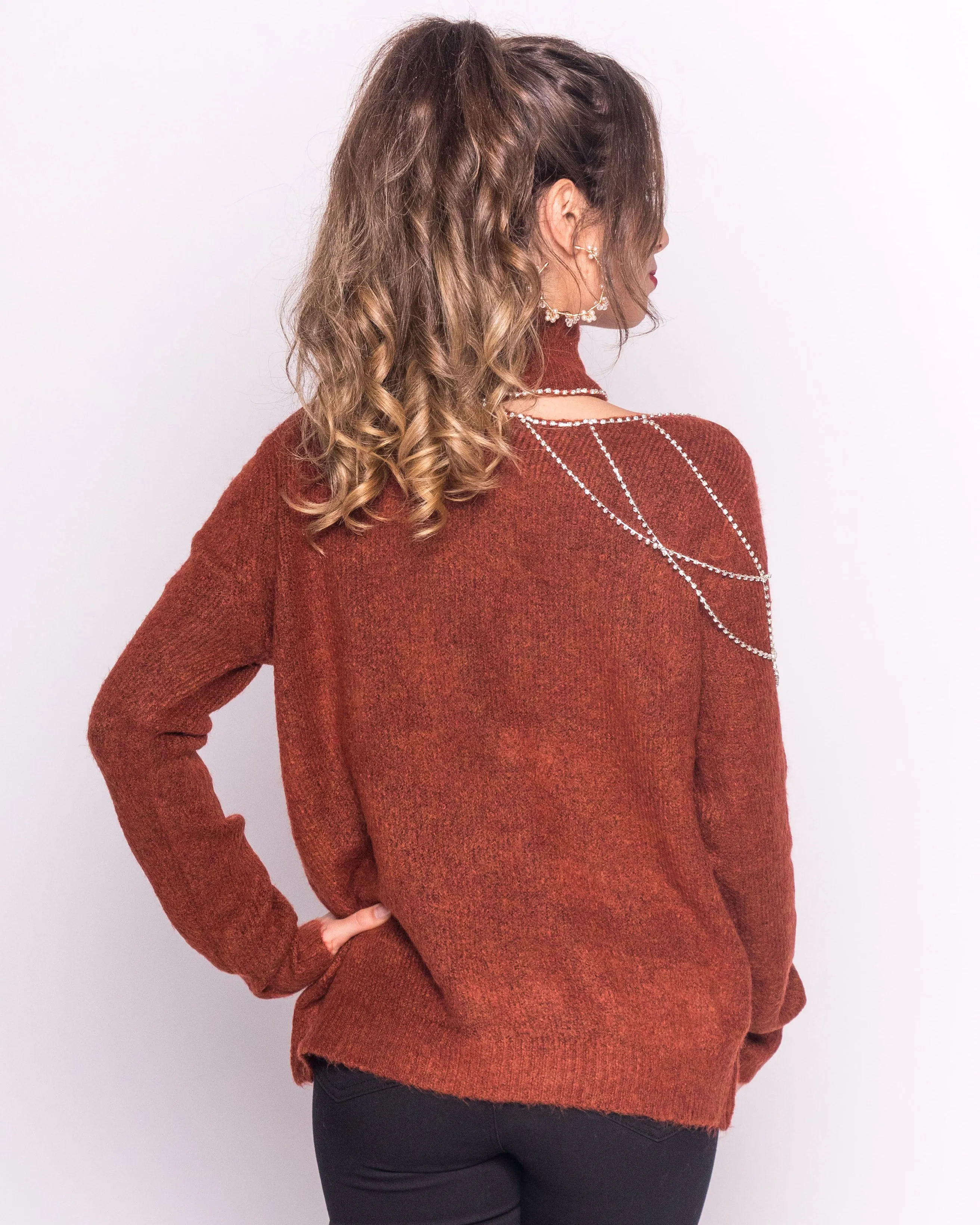Jumper with Cut Outs and Chain Detail