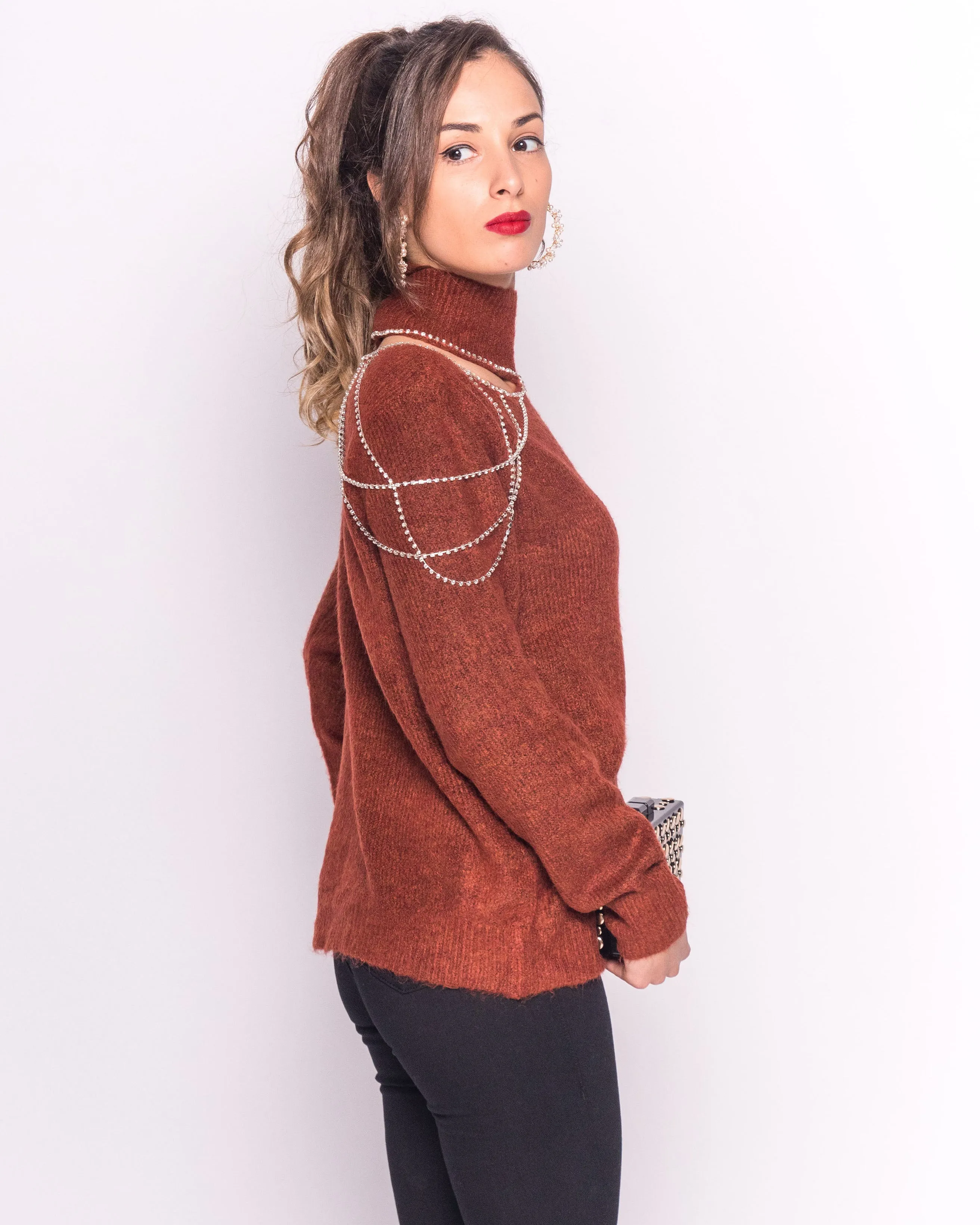 Jumper with Cut Outs and Chain Detail