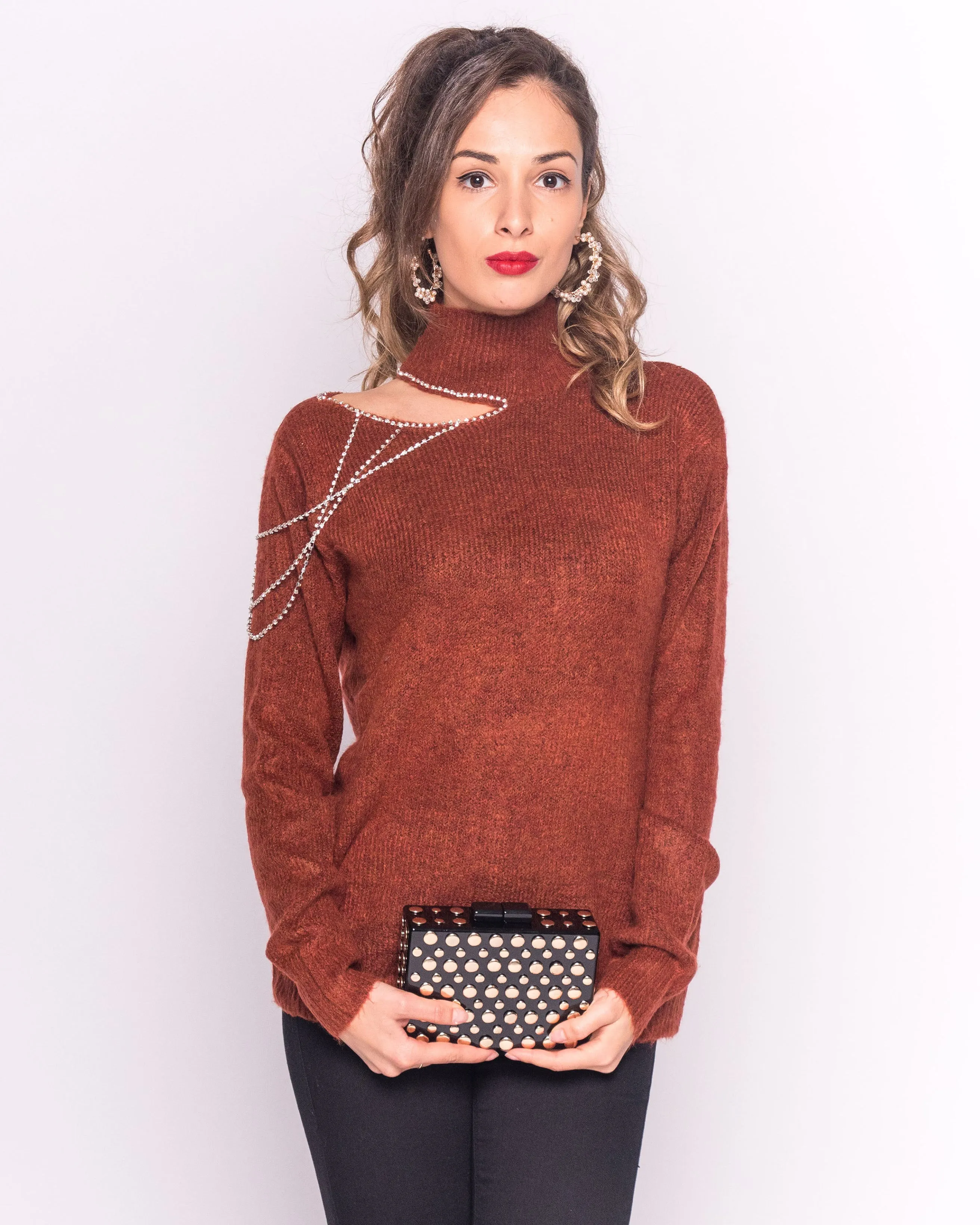 Jumper with Cut Outs and Chain Detail