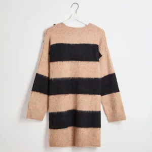 Ladies Striped Fluffy Jumper Dress