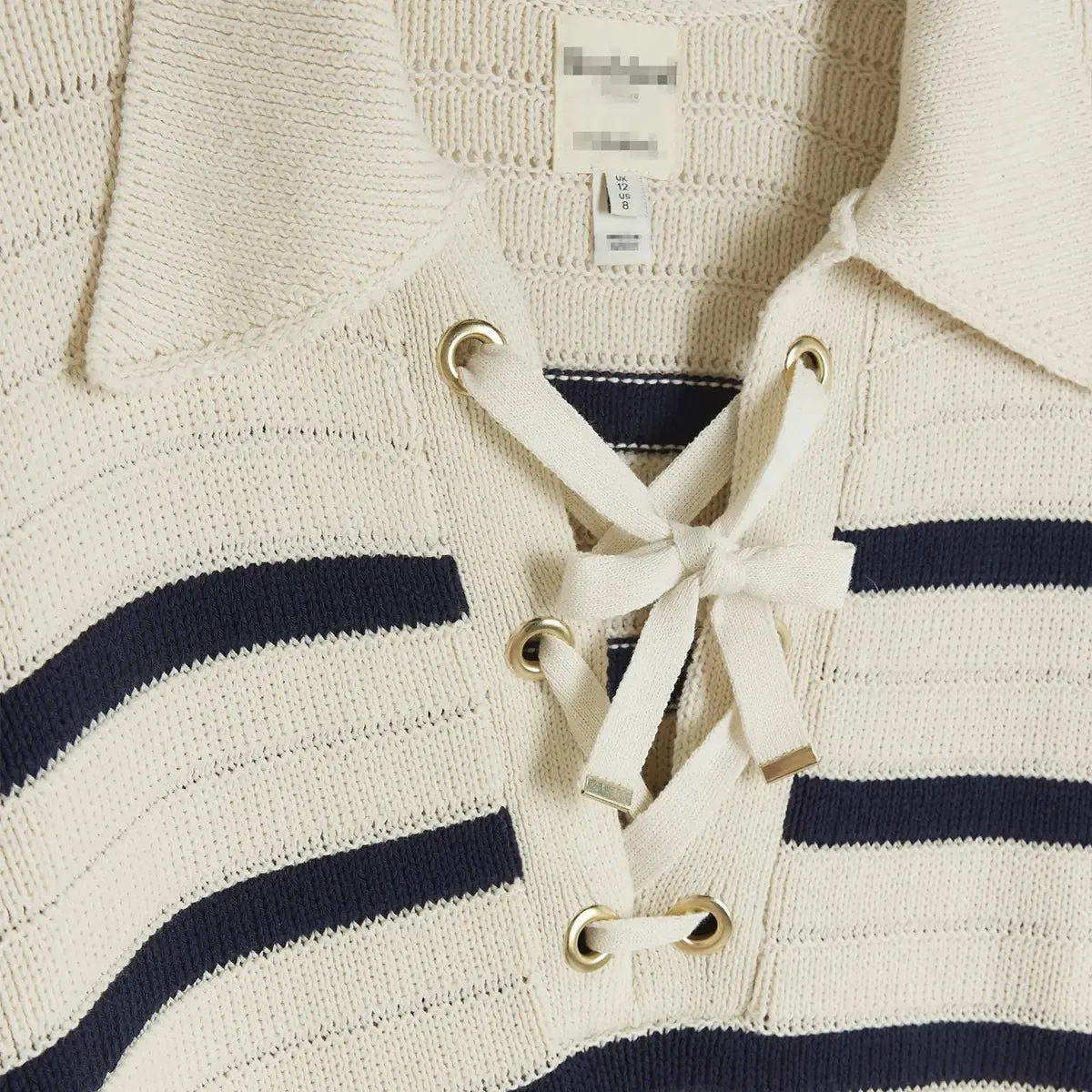Ladies Striped Tieneck Jumper