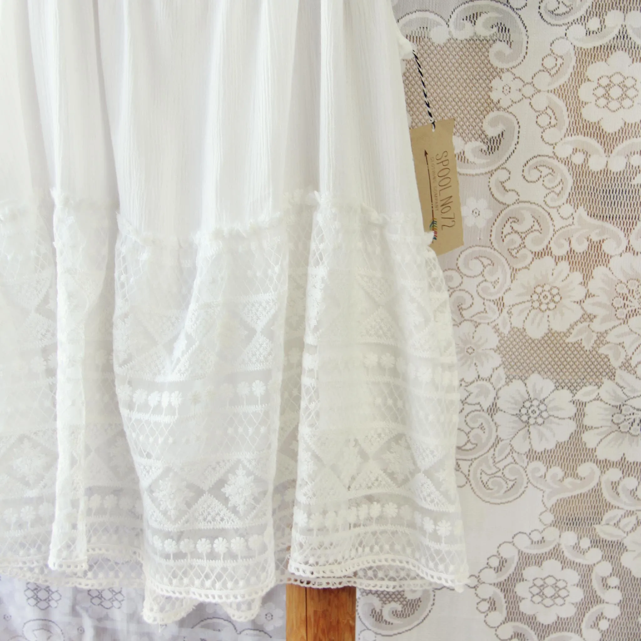 Layered Lace Tank in White