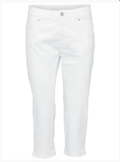 Magic Fit CRO Capri Jeans - White