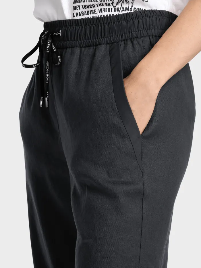 Marc Cain Sports WUSU Linen Trousers In Midnight Blue  WS 81.47 W03 COL 395