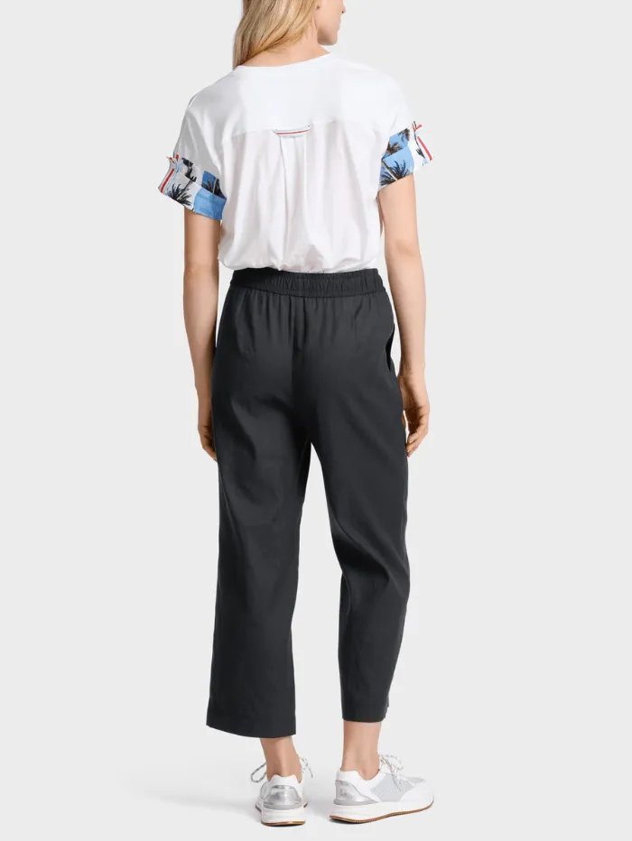 Marc Cain Sports WUSU Linen Trousers In Midnight Blue  WS 81.47 W03 COL 395