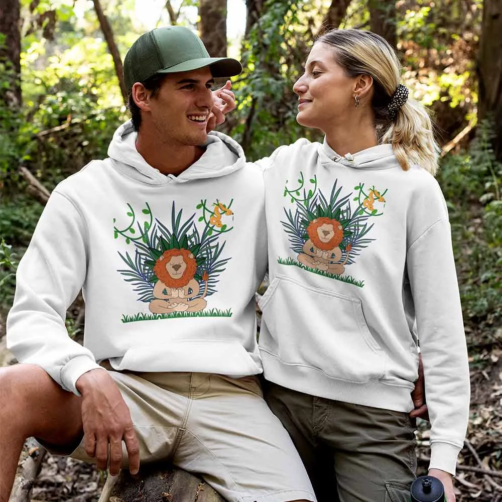 Meditation Lion print design unisex hoodies