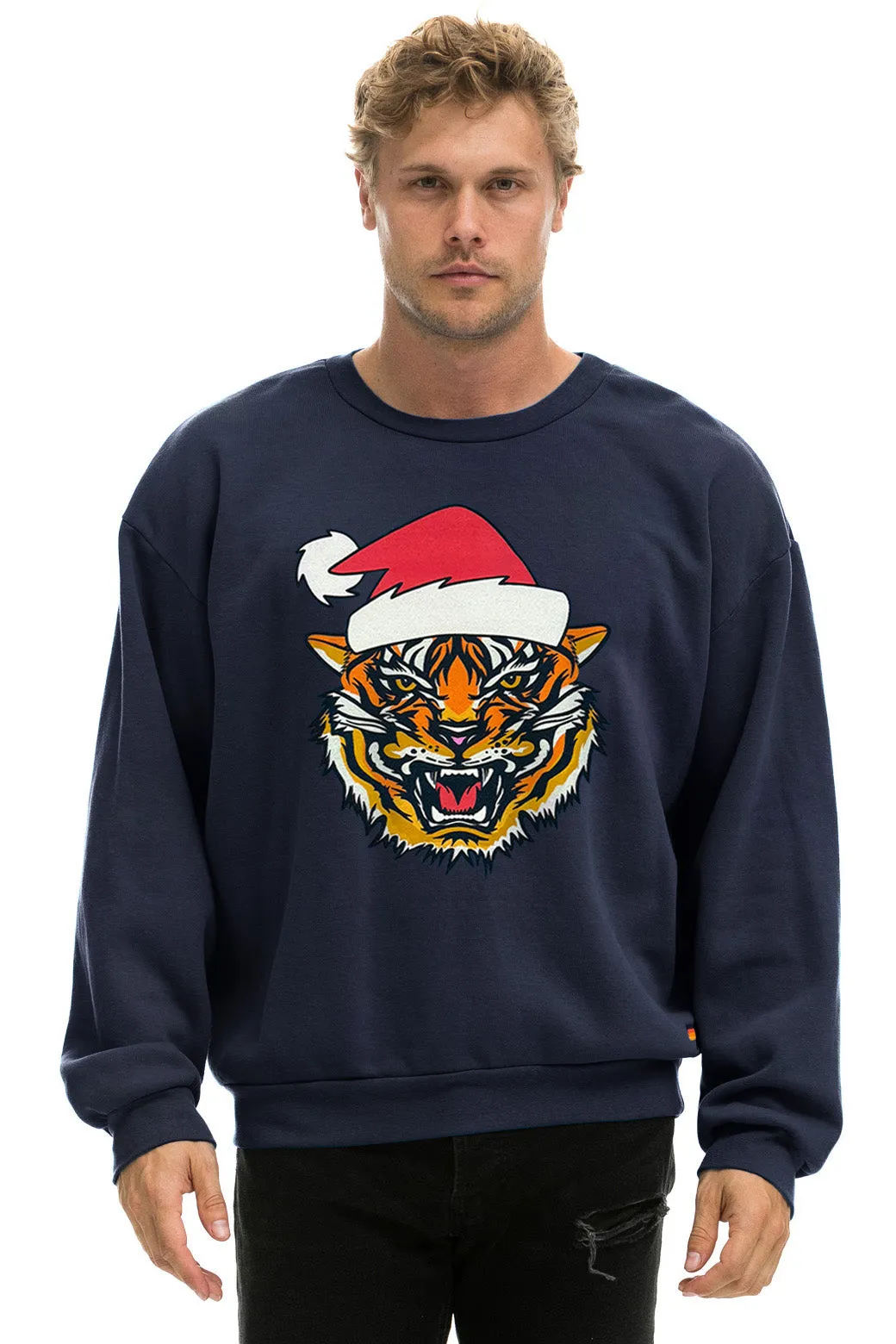 MEMBER EXCLUSIVE RELAXED SANTA TIGER SWEATSHIRT - NAVY