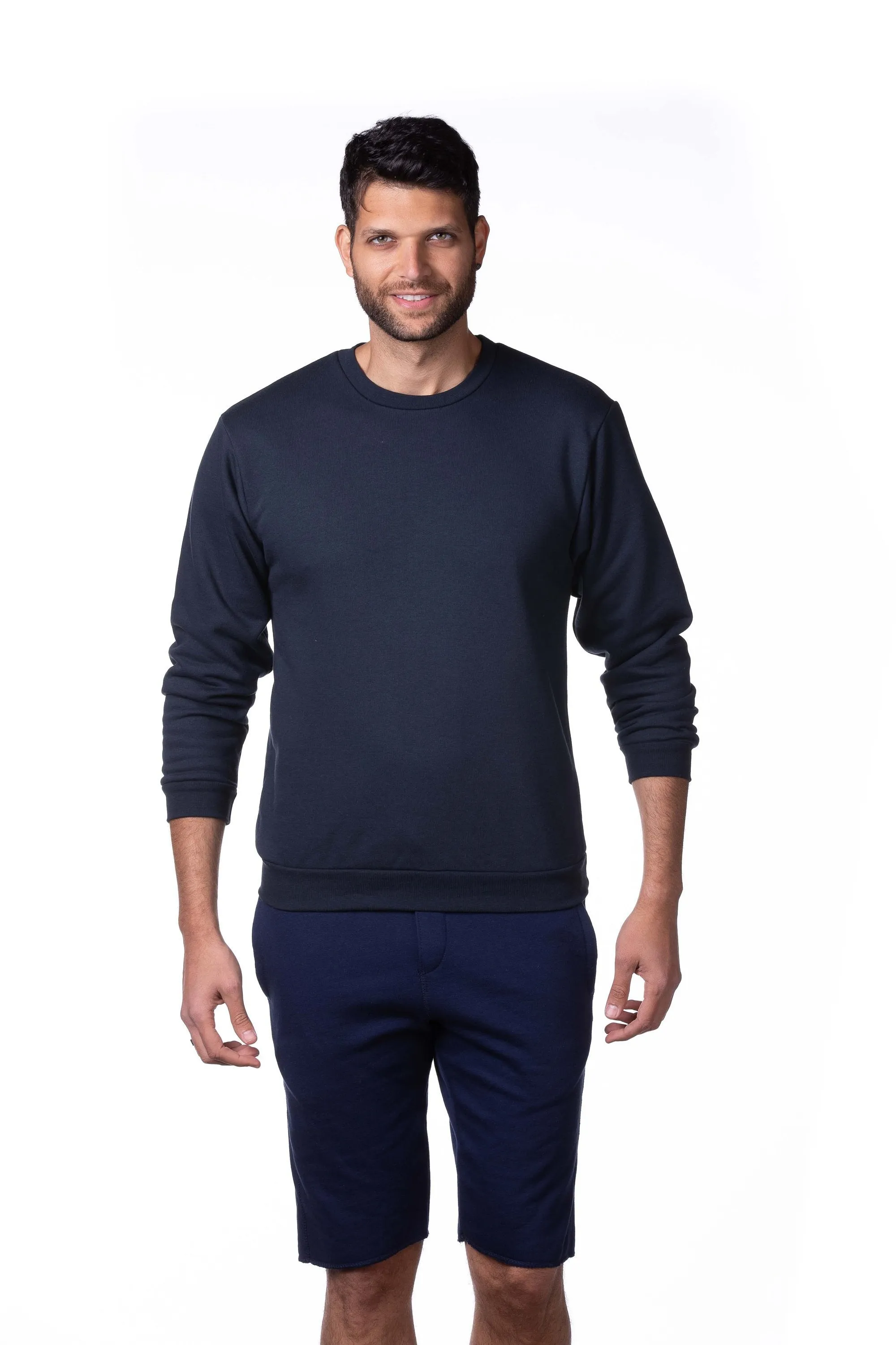 Men's Blank Fleece Crew Neck Sweatshirt Made in USA