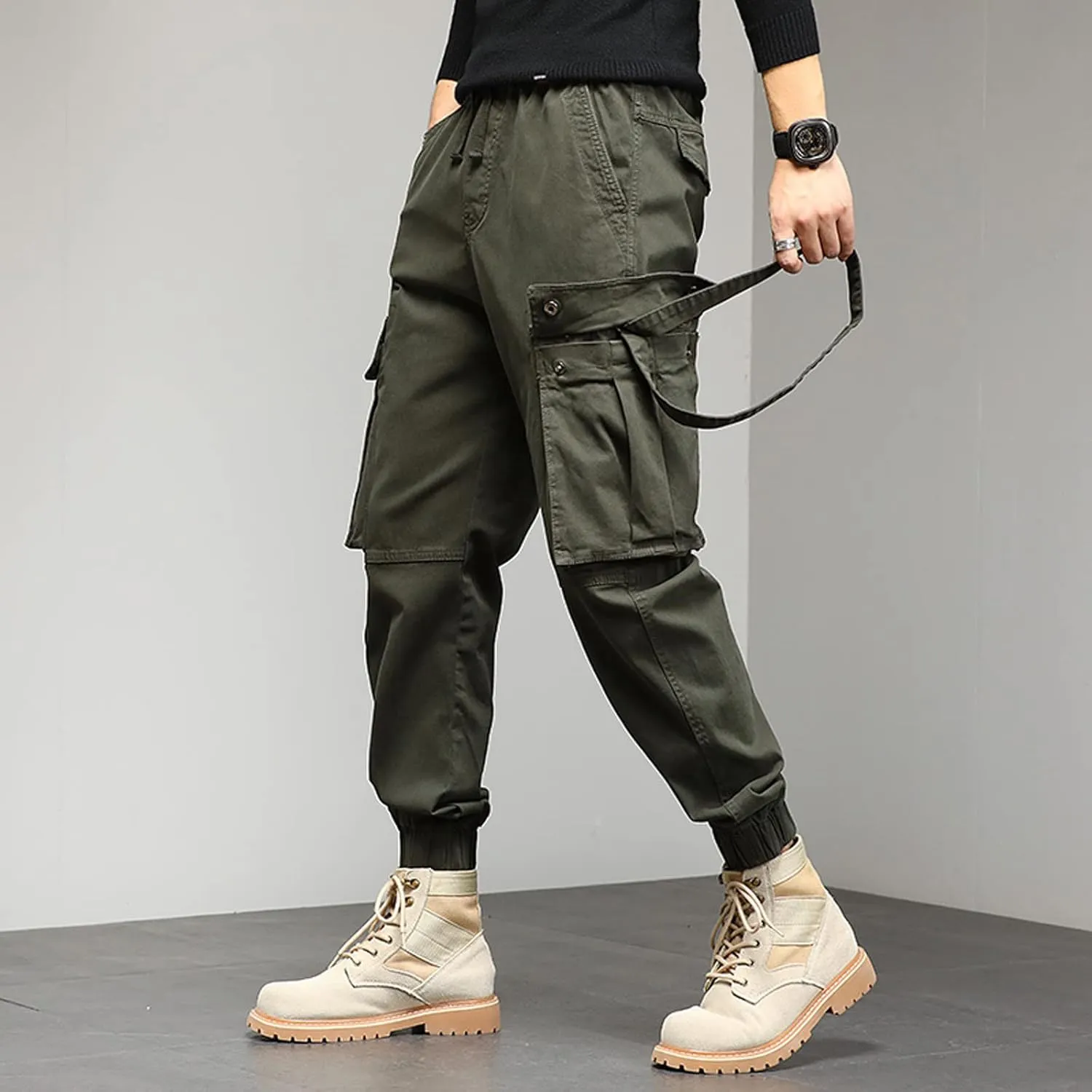 Mens Sweatpants Joggers Pants Man Cotton Jogger Work Pants 6 Pocket Full Outdoor Casual Sweatpants Sweatpants for Men