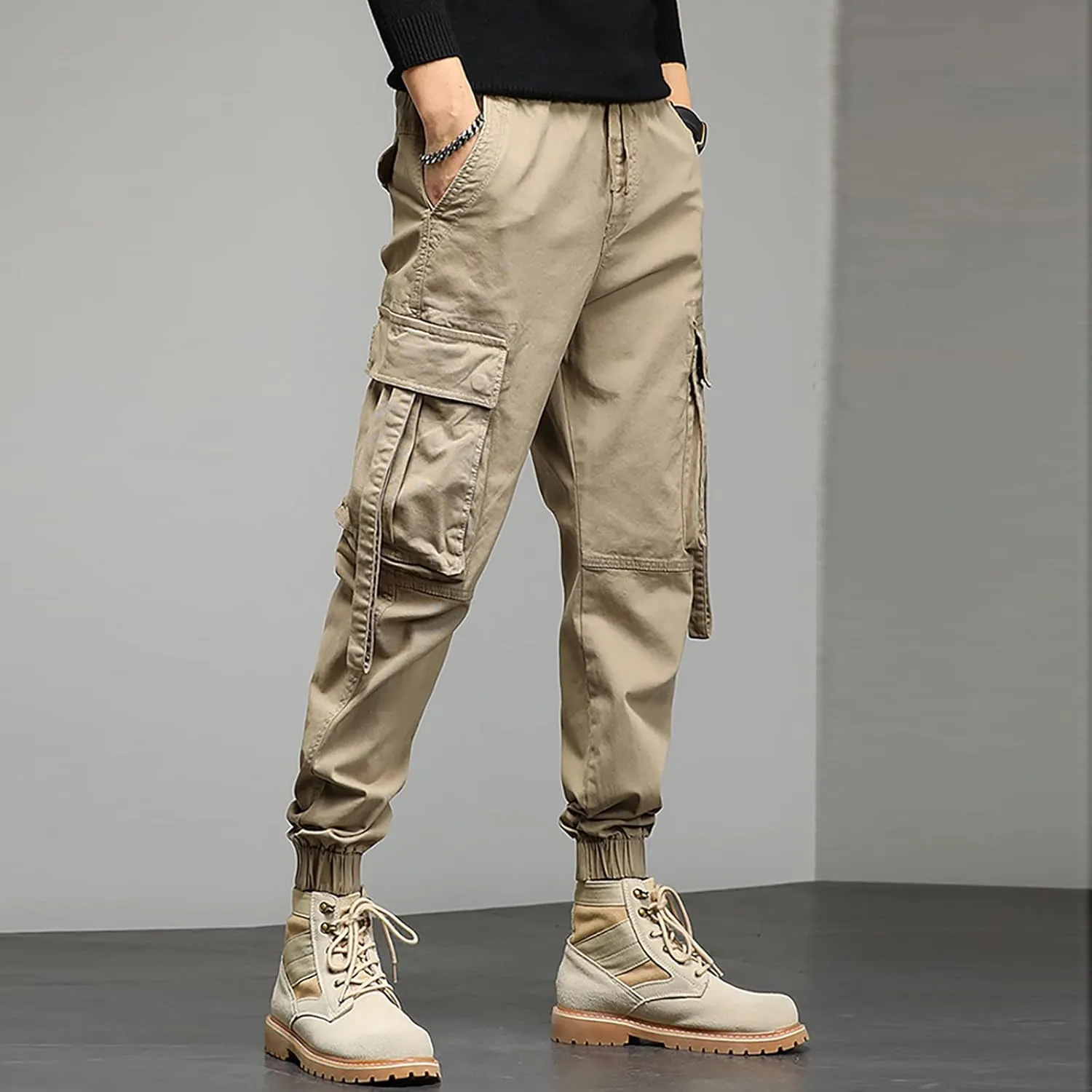 Mens Sweatpants Joggers Pants Man Cotton Jogger Work Pants 6 Pocket Full Outdoor Casual Sweatpants Sweatpants for Men