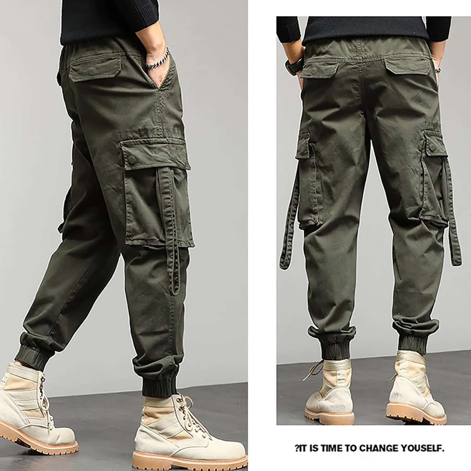 Mens Sweatpants Joggers Pants Man Cotton Jogger Work Pants 6 Pocket Full Outdoor Casual Sweatpants Sweatpants for Men