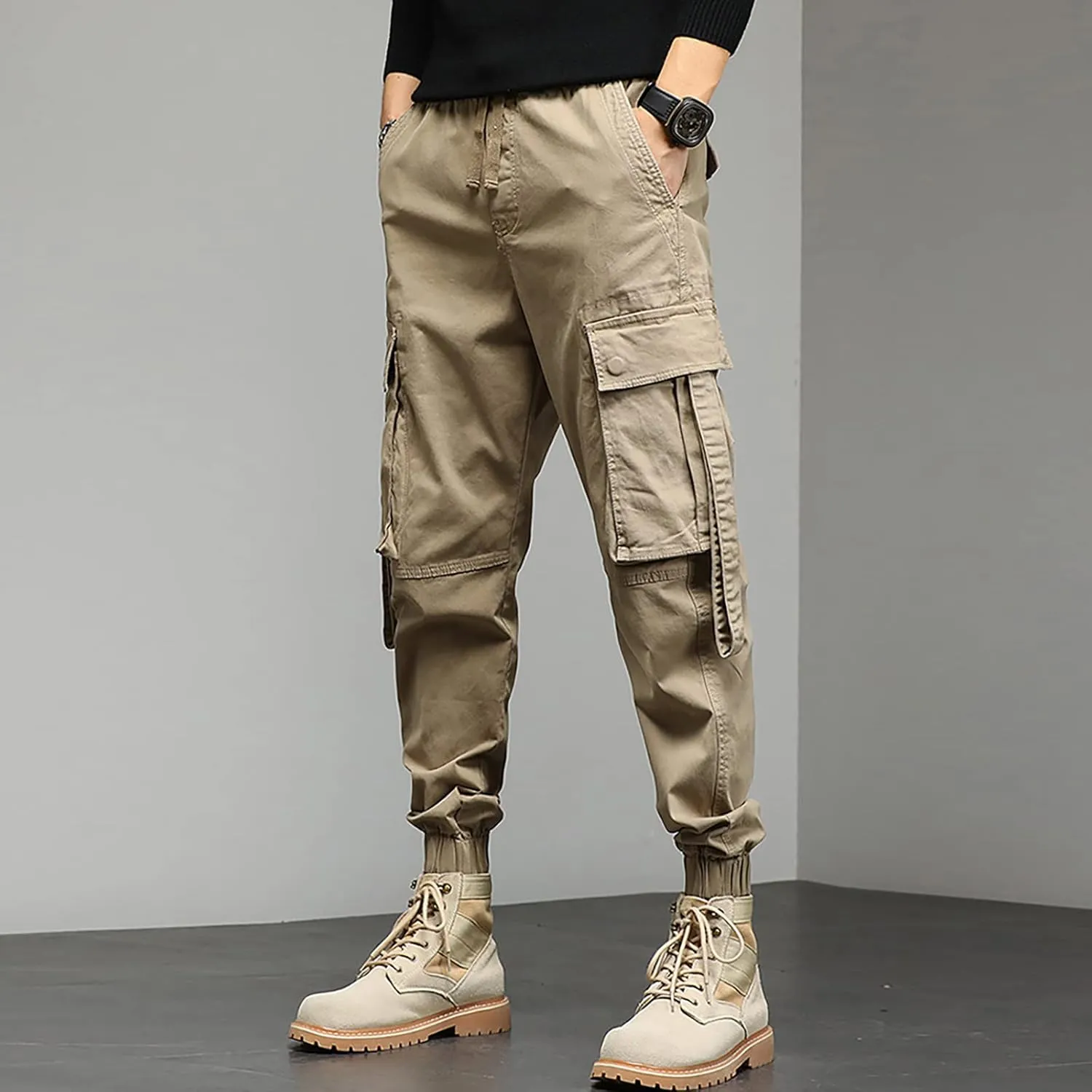 Mens Sweatpants Joggers Pants Man Cotton Jogger Work Pants 6 Pocket Full Outdoor Casual Sweatpants Sweatpants for Men