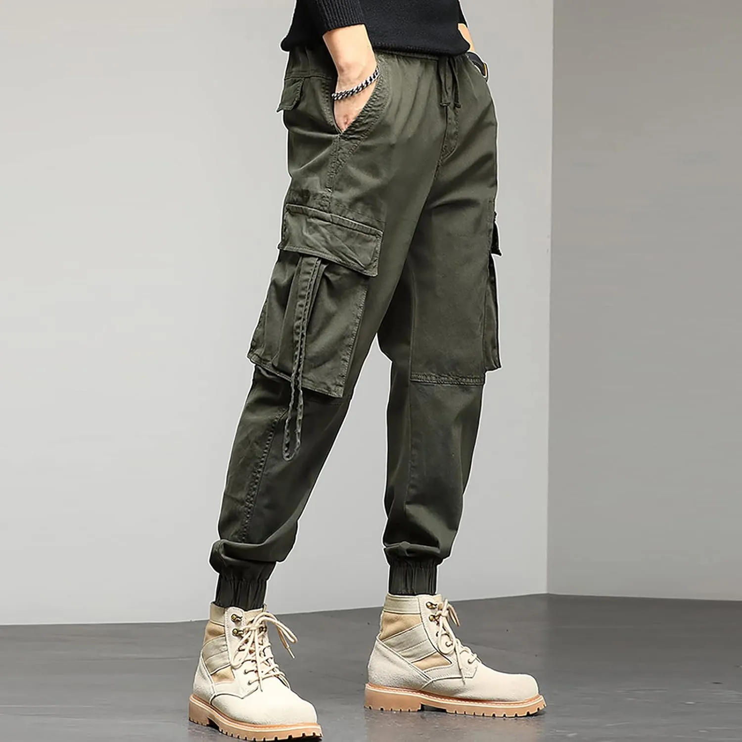 Mens Sweatpants Joggers Pants Man Cotton Jogger Work Pants 6 Pocket Full Outdoor Casual Sweatpants Sweatpants for Men