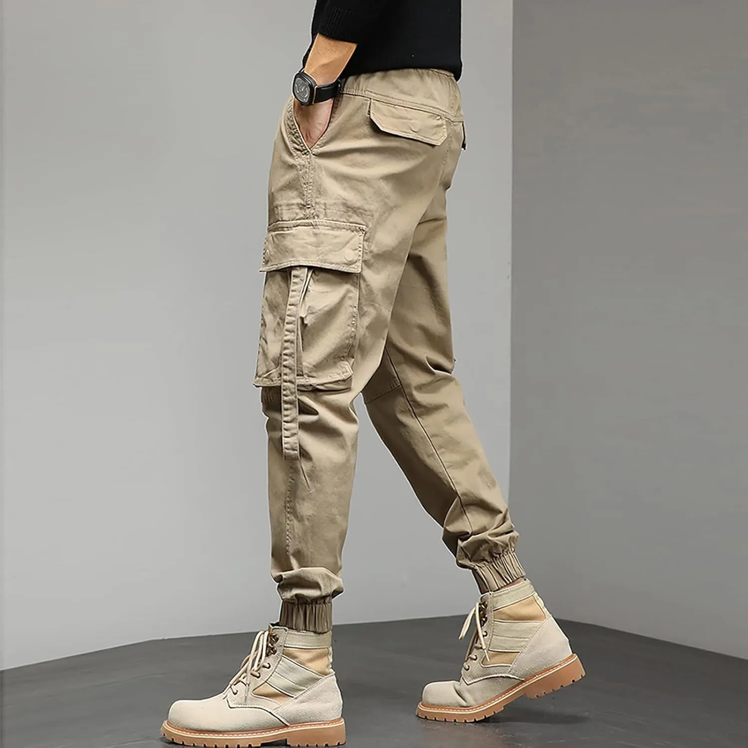 Mens Sweatpants Joggers Pants Man Cotton Jogger Work Pants 6 Pocket Full Outdoor Casual Sweatpants Sweatpants for Men