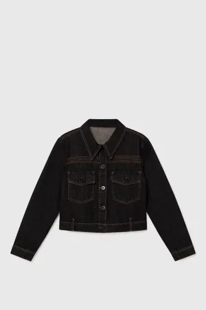 Moto Denim Jacket - Black