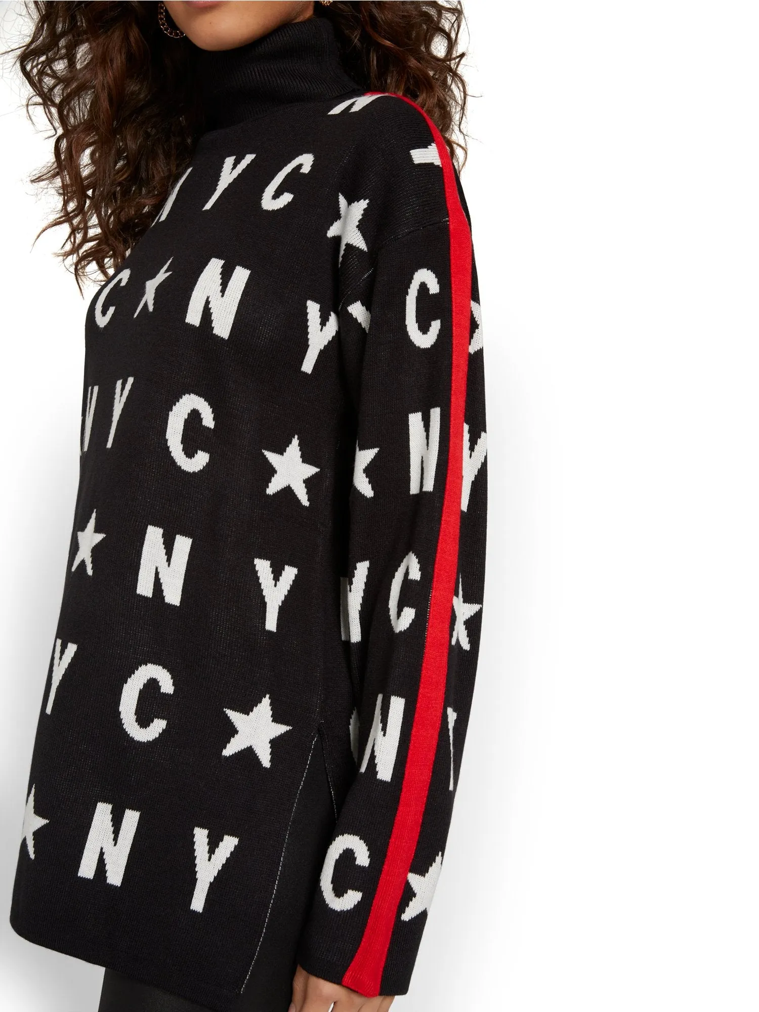 NYC Graphic Turtleneck Sweater