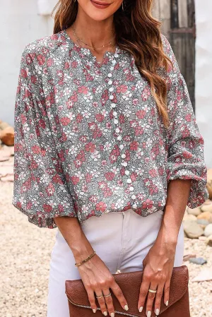 Office To Vacation Long Sleeve Floral Blouse