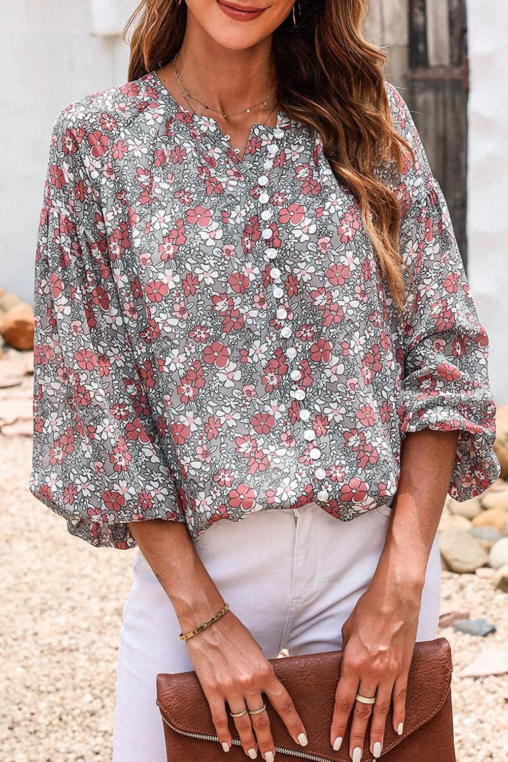 Office To Vacation Long Sleeve Floral Blouse
