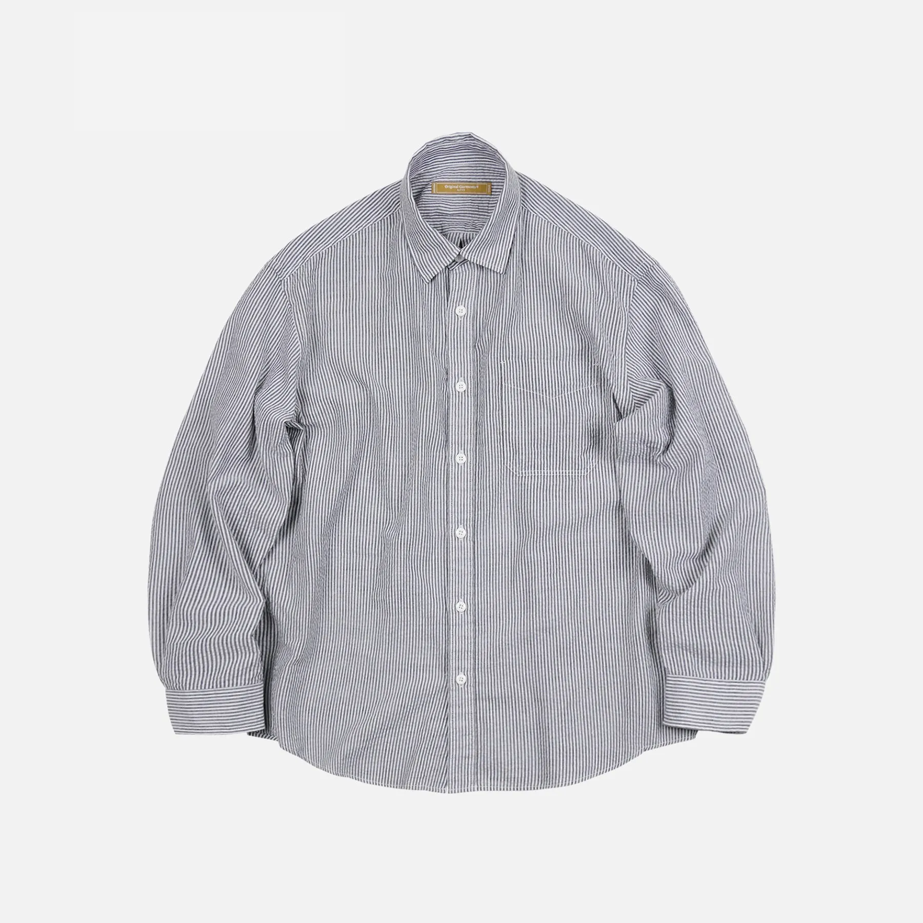 OG STRIPE SEERSUCKER SHIRT - BLACK
