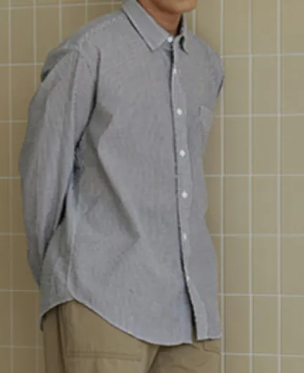 OG STRIPE SEERSUCKER SHIRT - BLACK