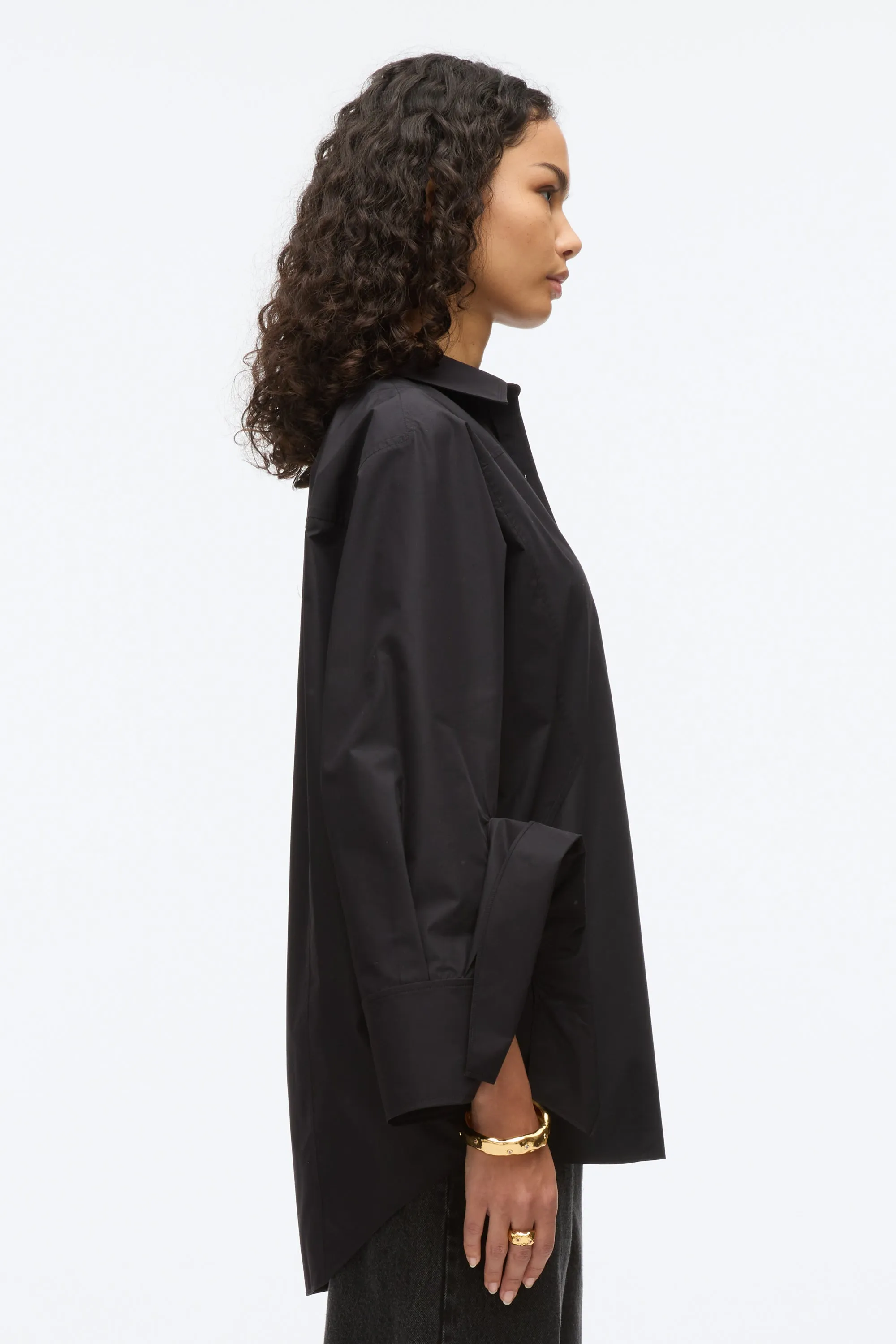 Oversize Shirt with Cascade Cuff