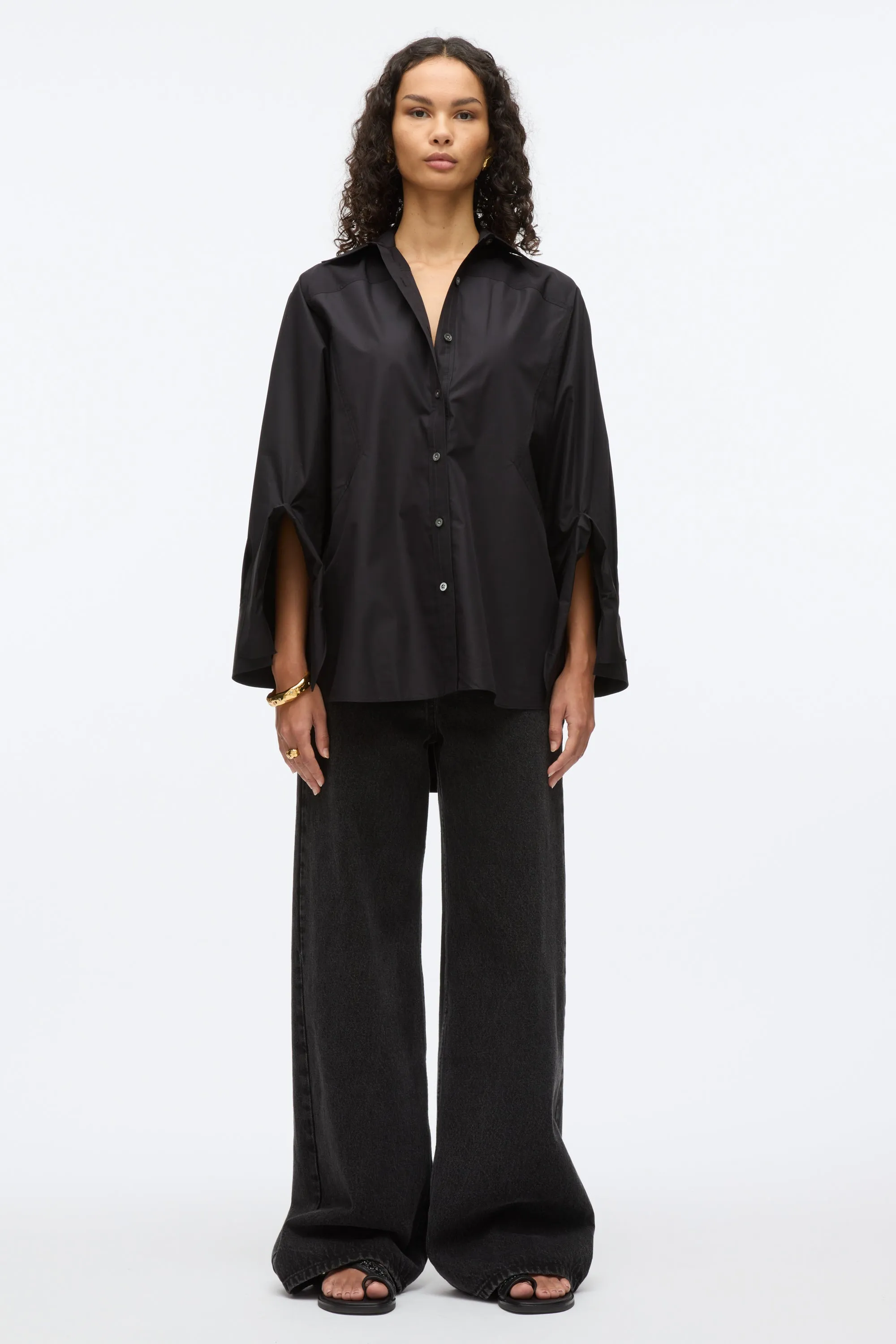 Oversize Shirt with Cascade Cuff