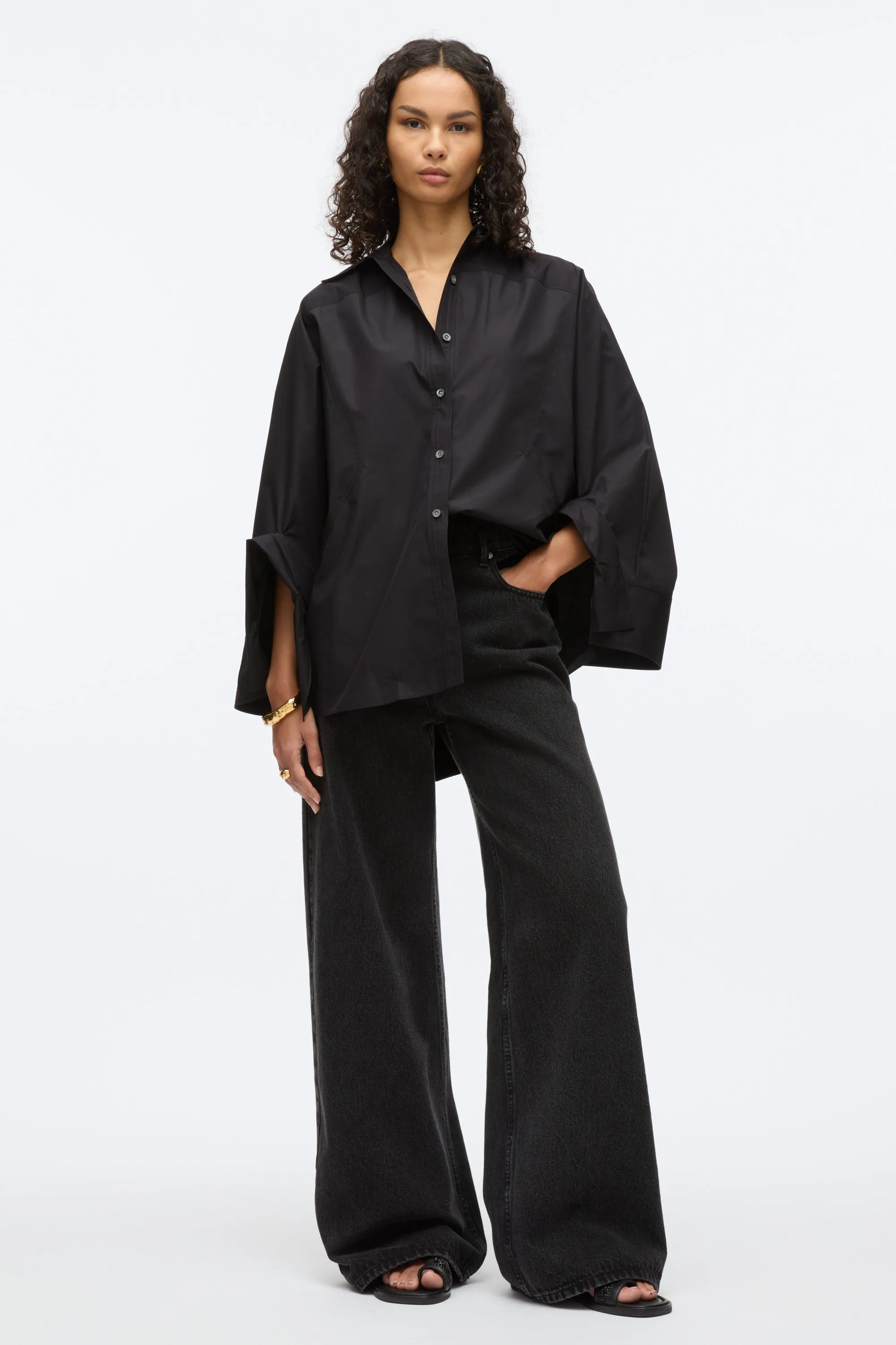 Oversize Shirt with Cascade Cuff