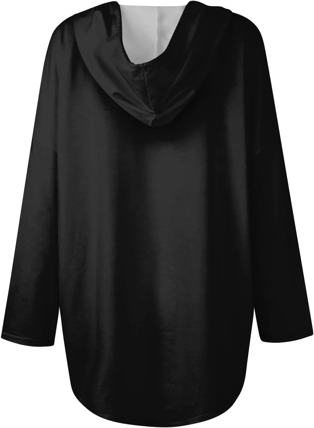 Oversized V Neck Hoodie for Women Long Sleeve Shirts Loose Fit Tunic Tops Tshirts Soft Cmofy Blouse Solid Tees
