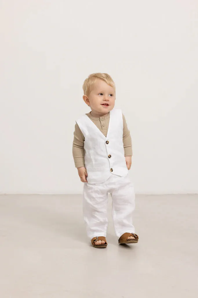 Panu Linen Pants - White
