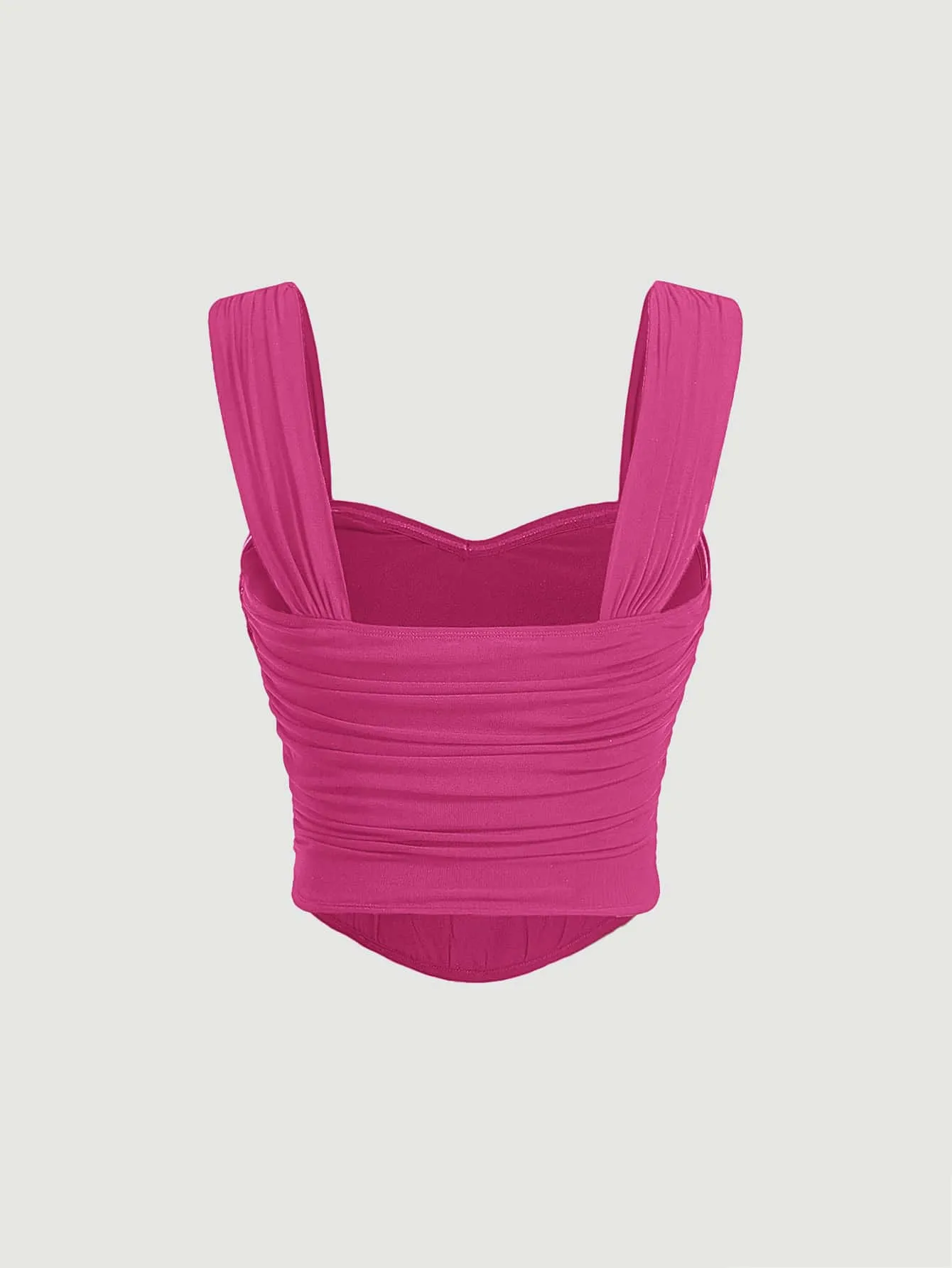 Parien Ruched Hanky Hem Wide Strap Top