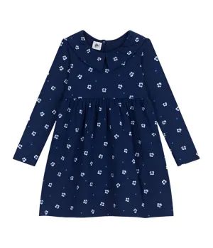 Petit Bateau girls long sleeve flower print dress