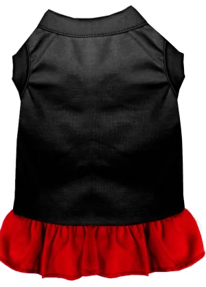 Plain Pet Dress Black With Red Med