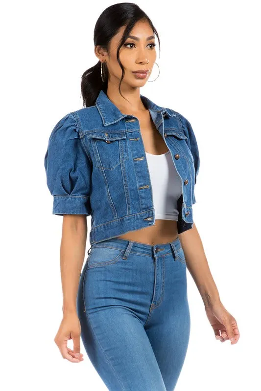 Puff sleeve DENIM JACKET