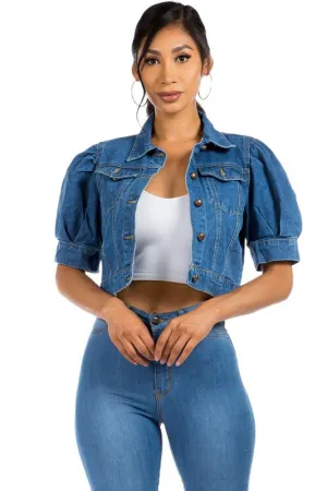 Puff sleeve DENIM JACKET