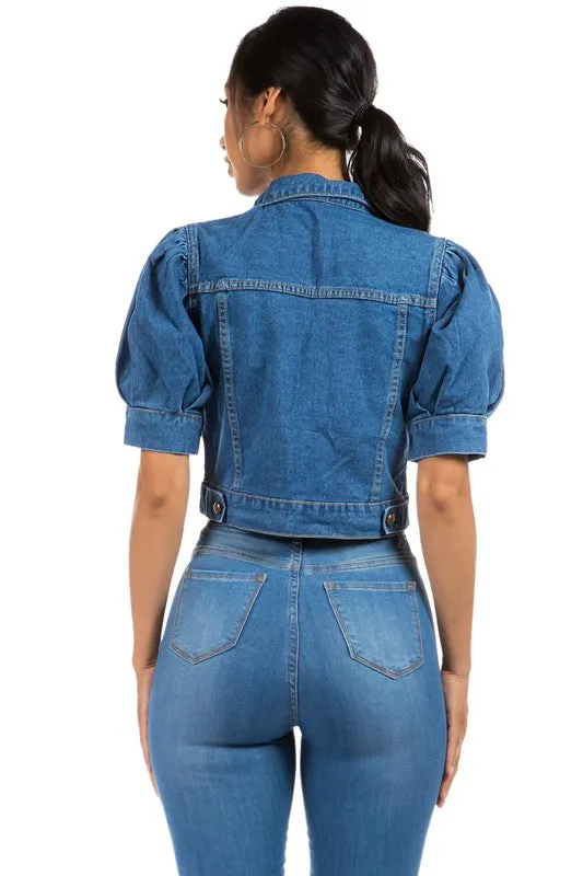 Puff sleeve DENIM JACKET