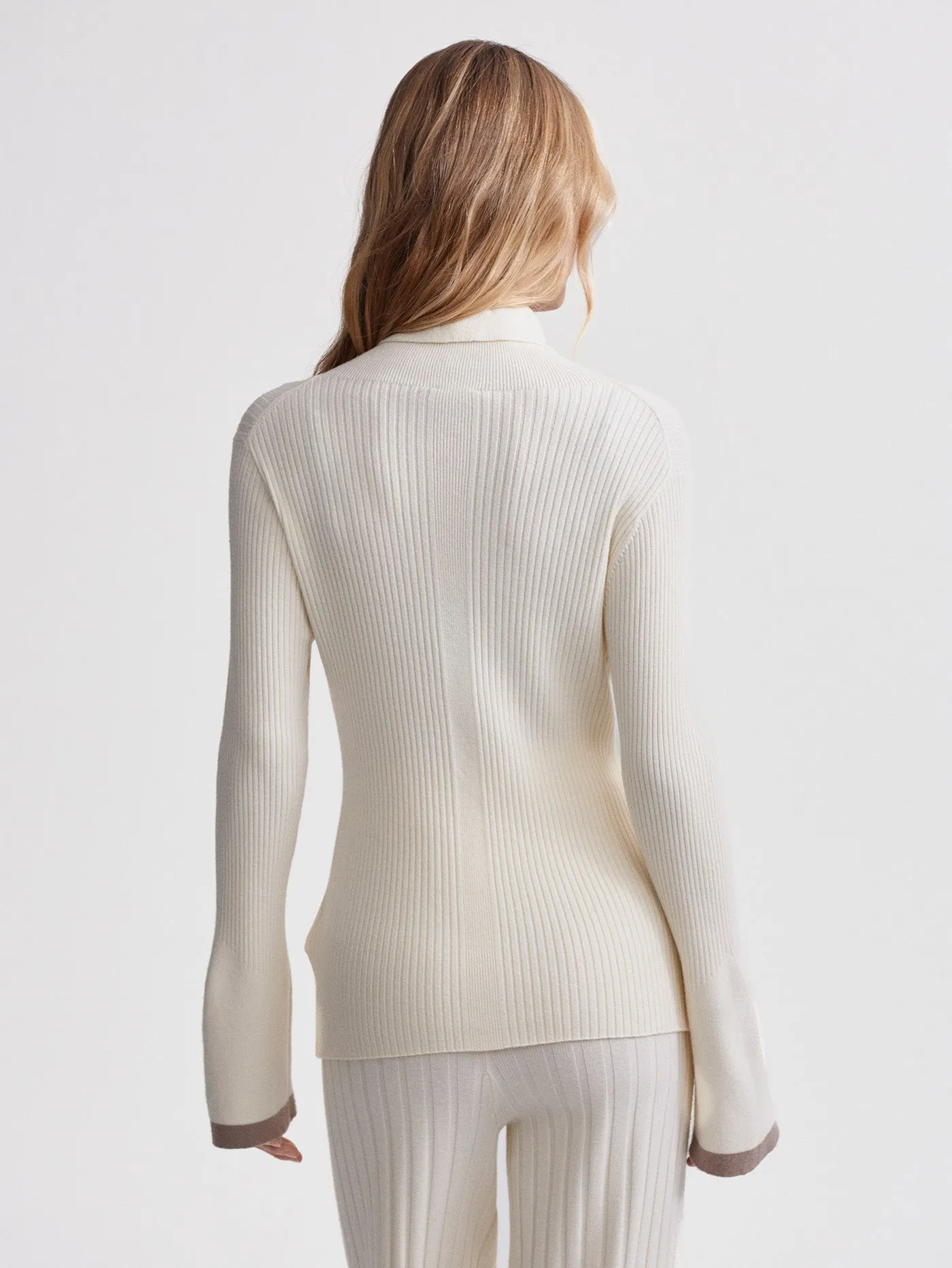 Ravena Rib Knit High Neck Top