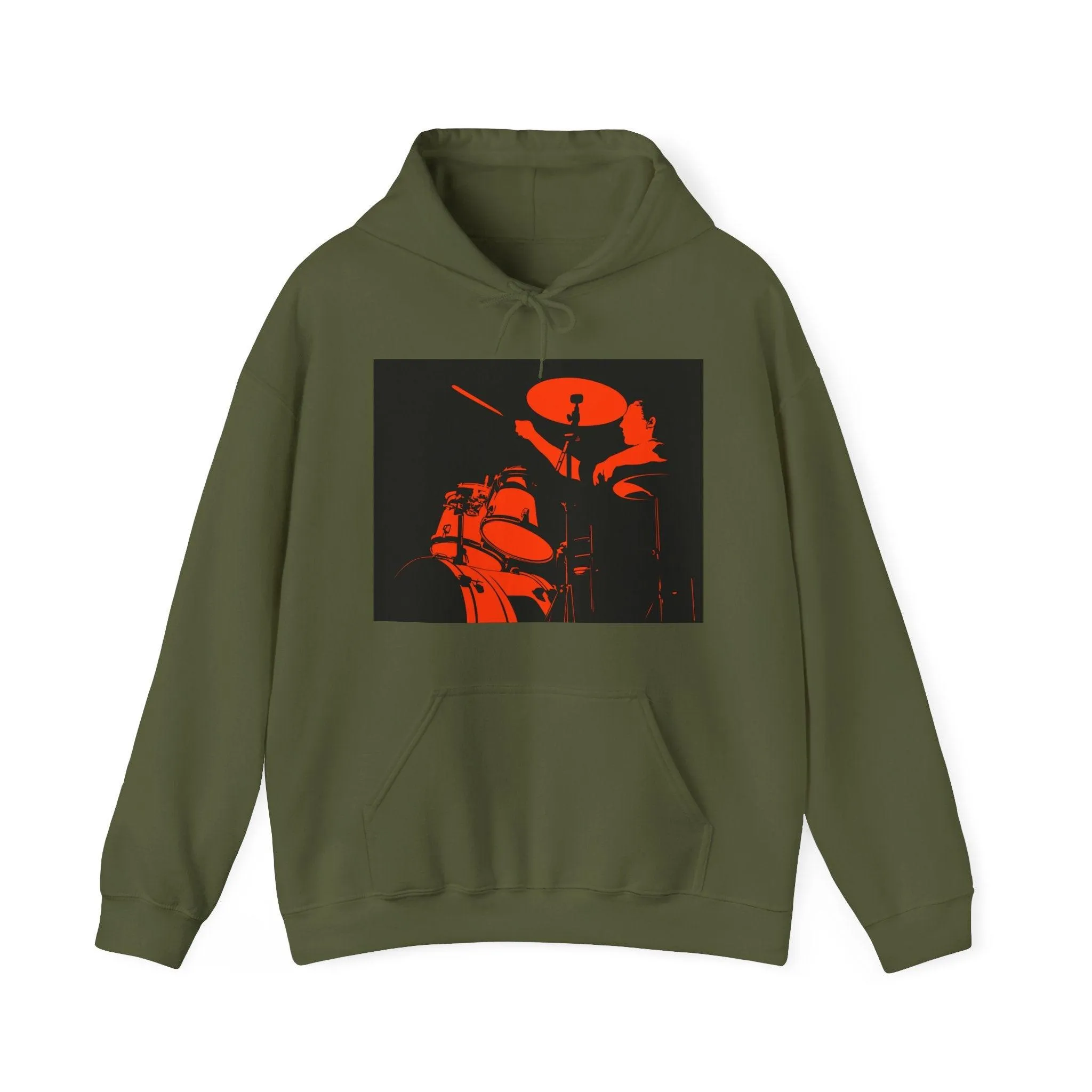 Red Black Drummer Unisex Heavy Blend™ Hooded Sweatshirt