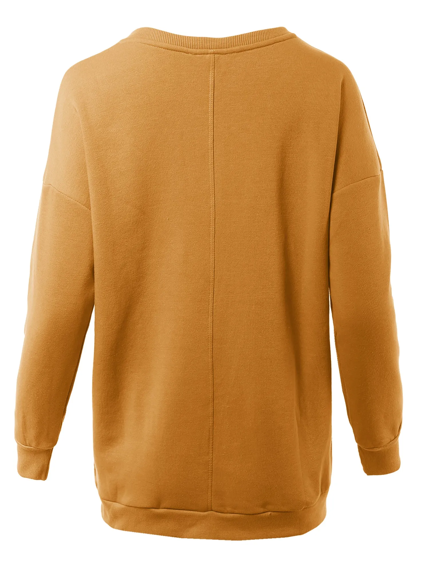 Relaxed Fit Long Sleeve V-Neck Side Pocket Sweatshirt