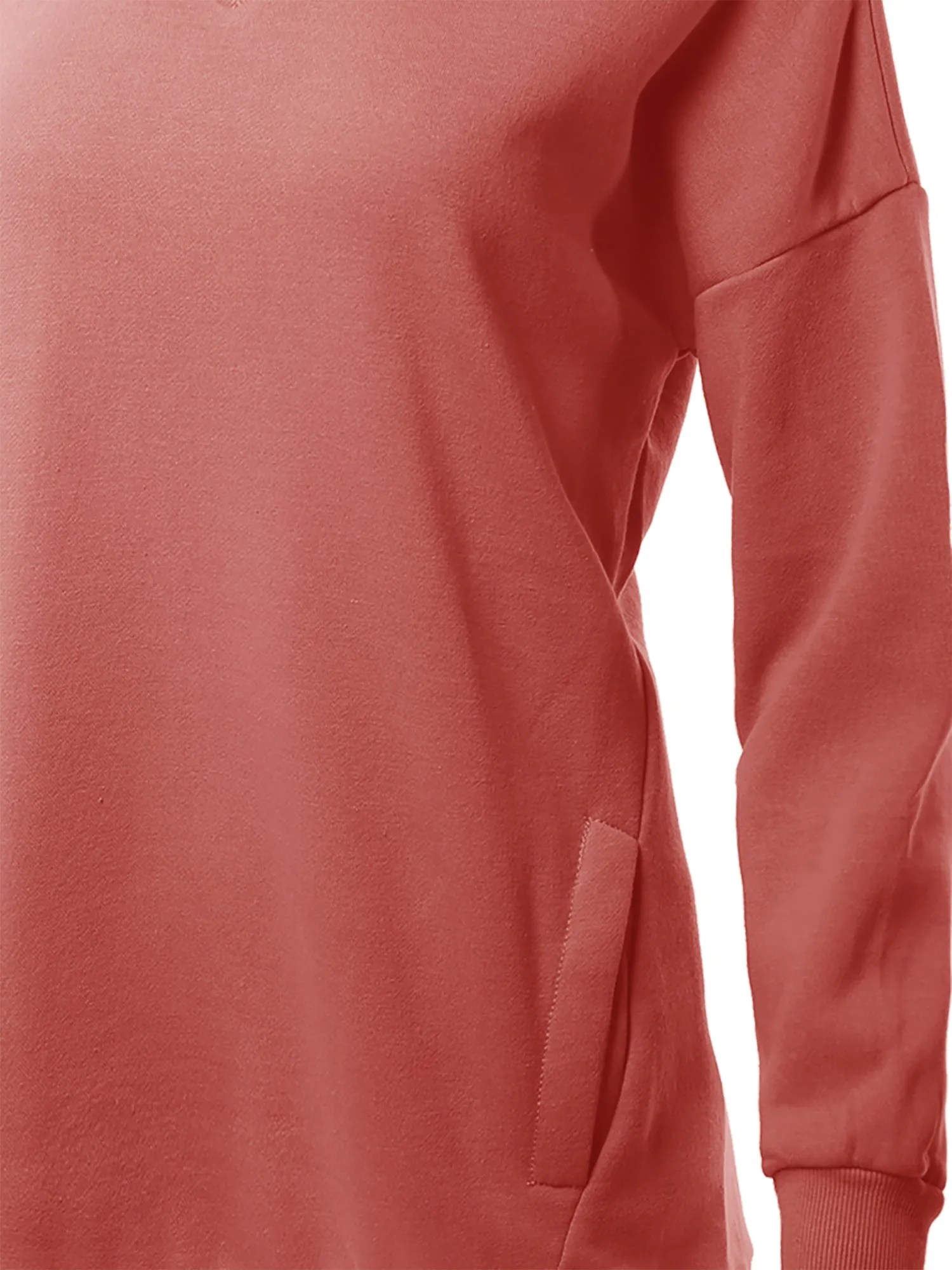 Relaxed Fit Long Sleeve V-Neck Side Pocket Sweatshirt