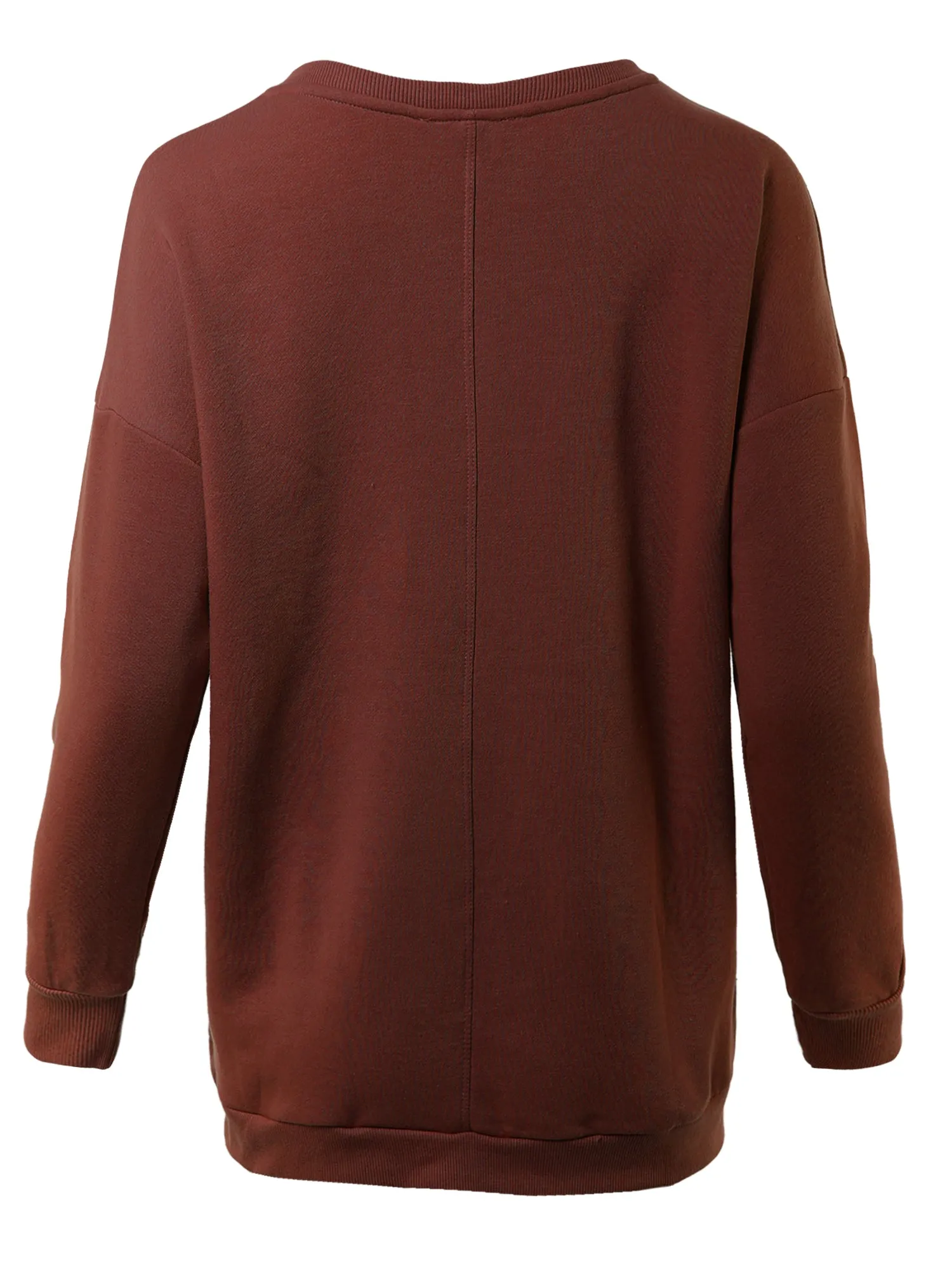Relaxed Fit Long Sleeve V-Neck Side Pocket Sweatshirt