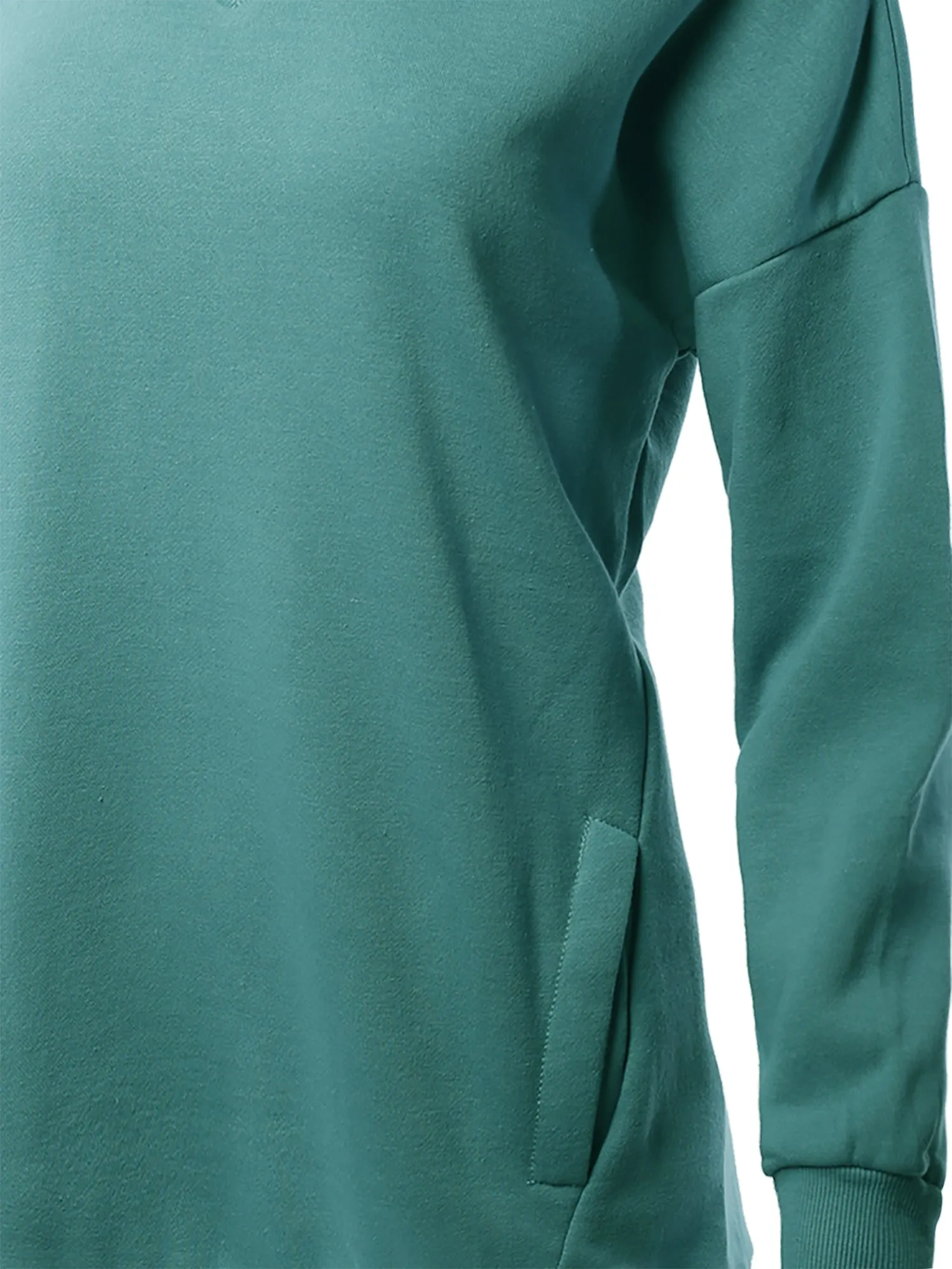Relaxed Fit Long Sleeve V-Neck Side Pocket Sweatshirt