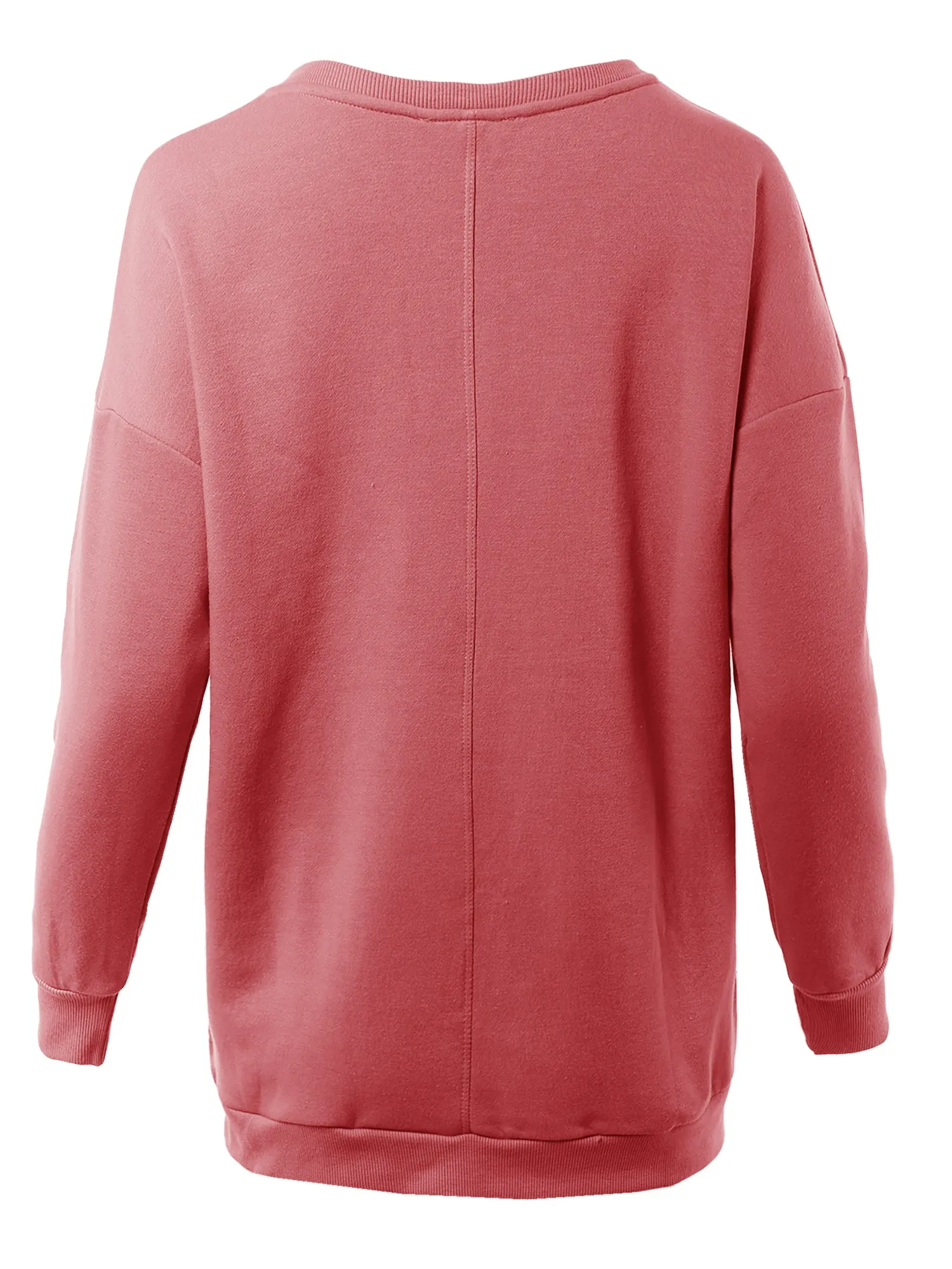 Relaxed Fit Long Sleeve V-Neck Side Pocket Sweatshirt