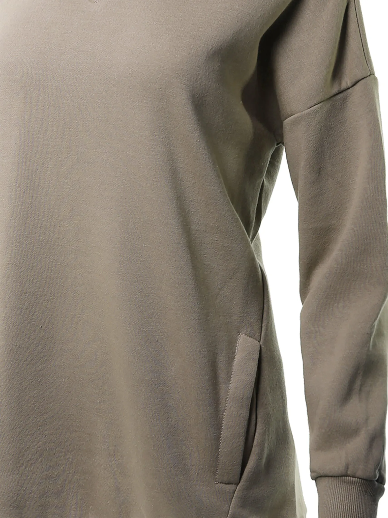 Relaxed Fit Long Sleeve V-Neck Side Pocket Sweatshirt