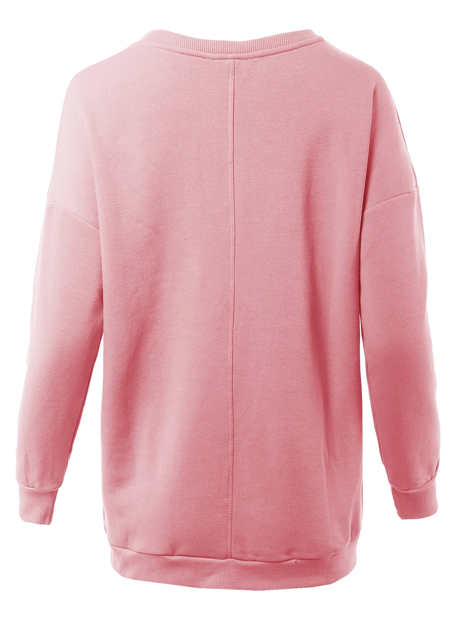 Relaxed Fit Long Sleeve V-Neck Side Pocket Sweatshirt