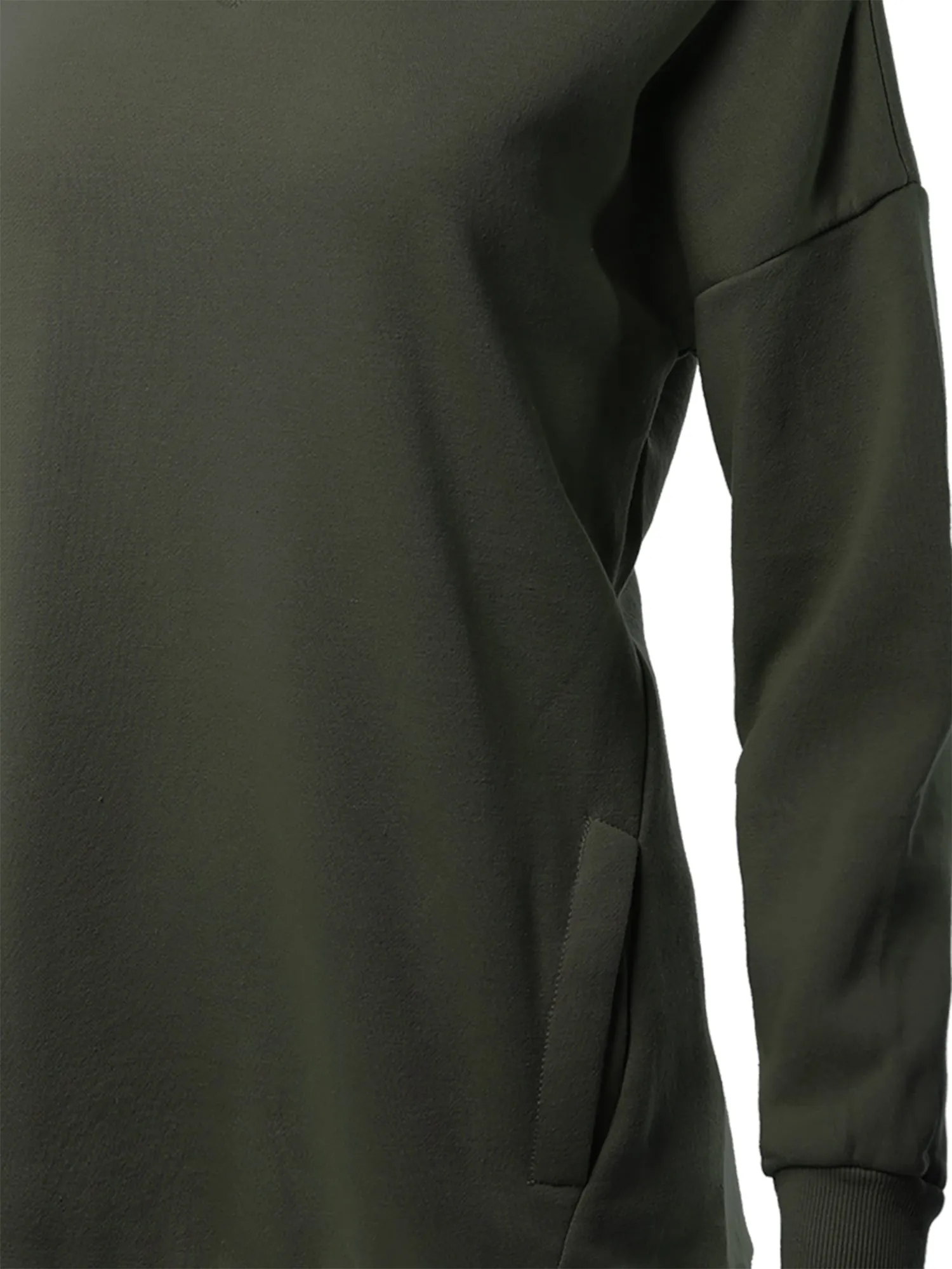 Relaxed Fit Long Sleeve V-Neck Side Pocket Sweatshirt